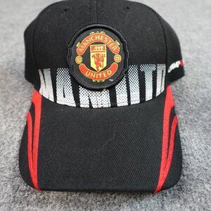 Manchester United Hat Black Strapback Embroidered Official